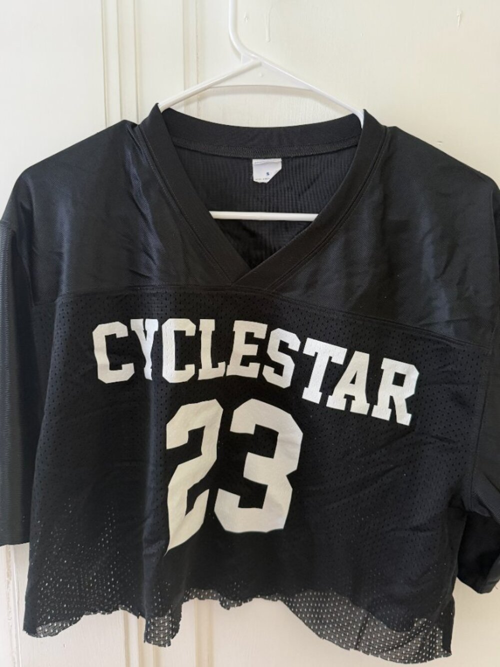 Sport-Tek CycleStar 23 Black Cropped Mesh Jersey Size Small